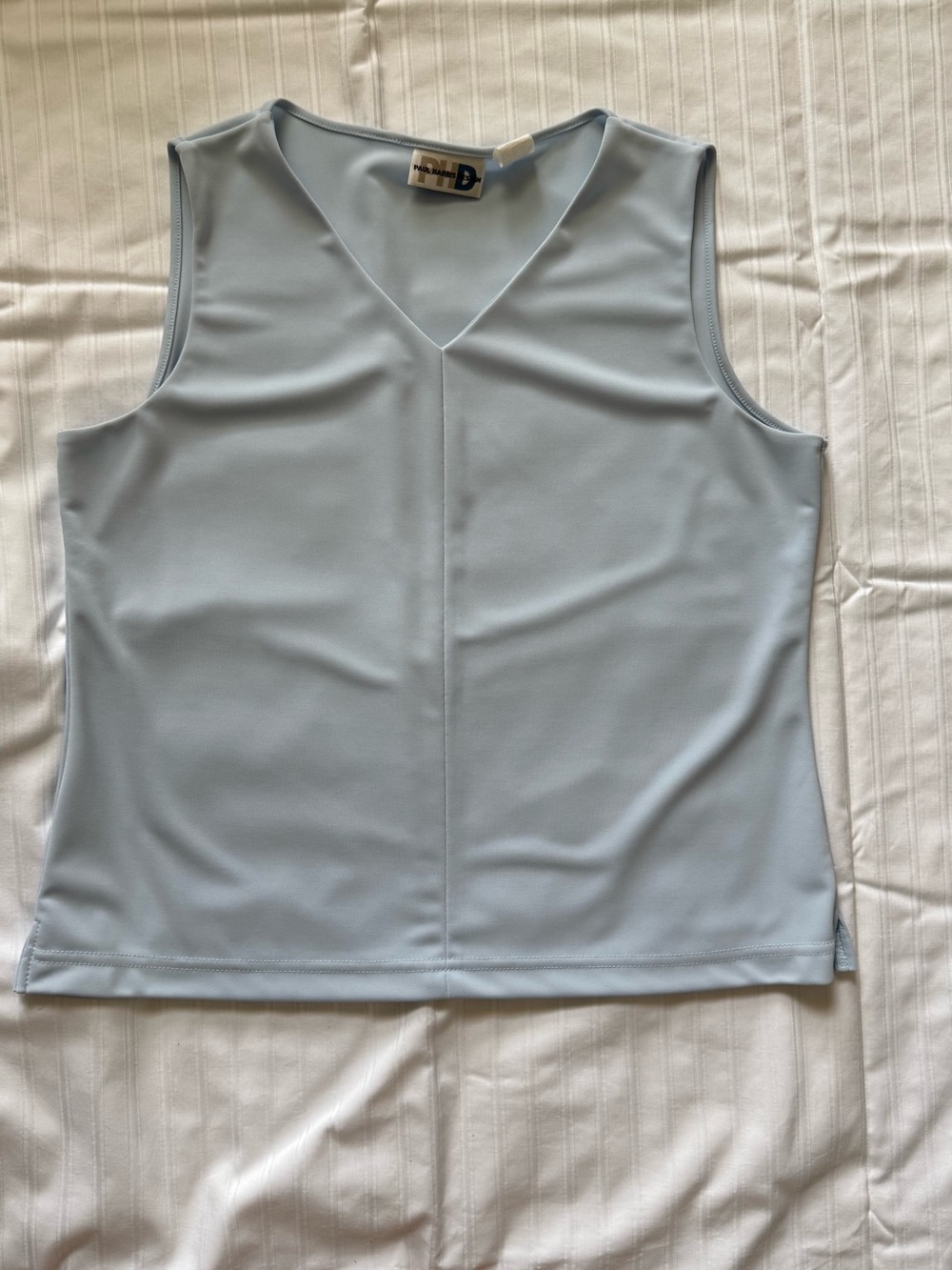 SD Collection Sleeveless V-Neck Tank Top in Pale Blue